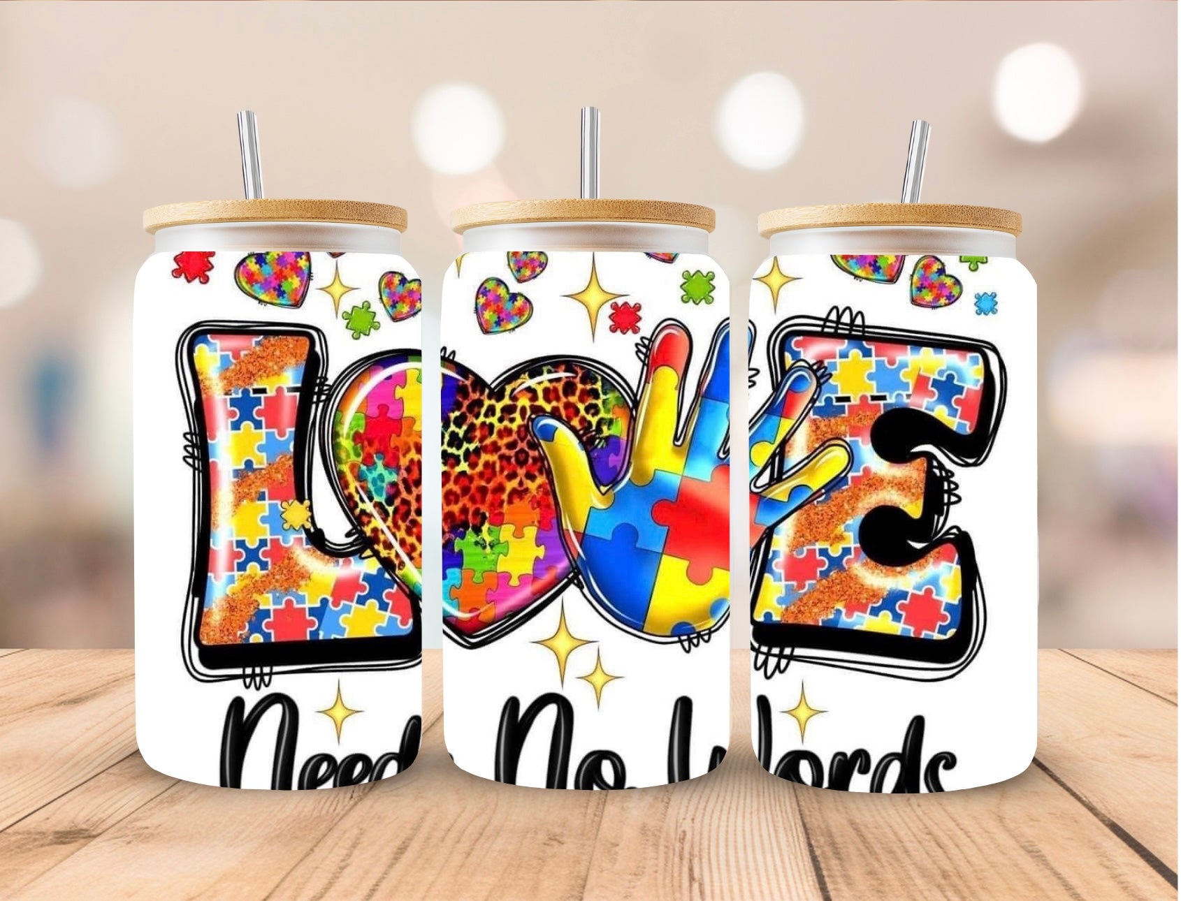 Love Needs No Words Glass Cup