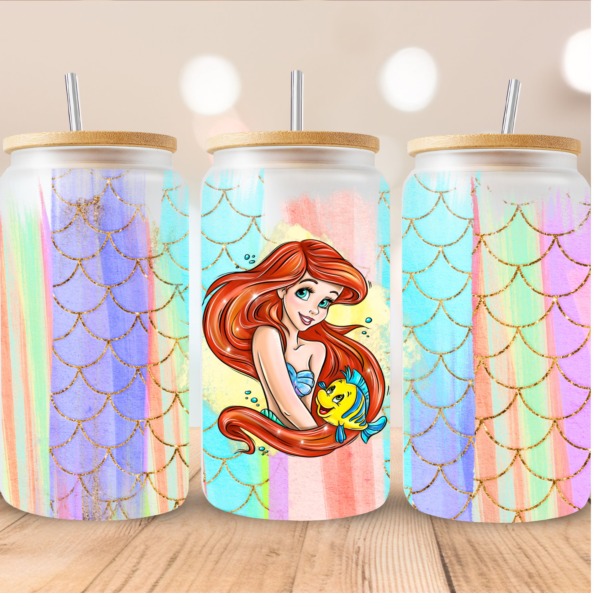 Little Mermaid Glass Cup