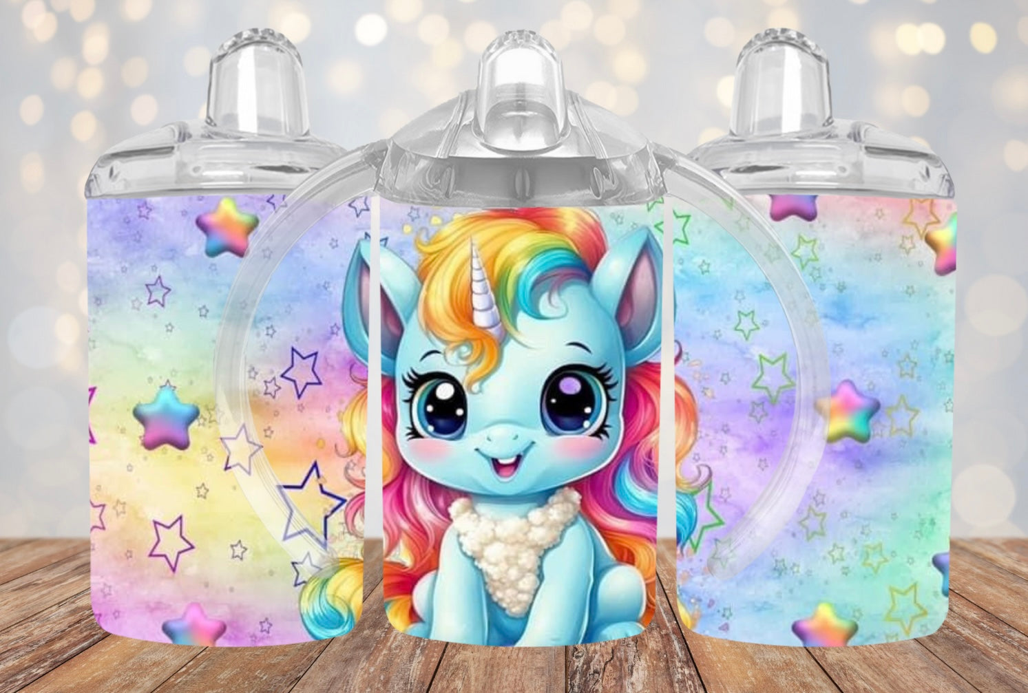 Unicorn Sippy Cup 3 Piece Set