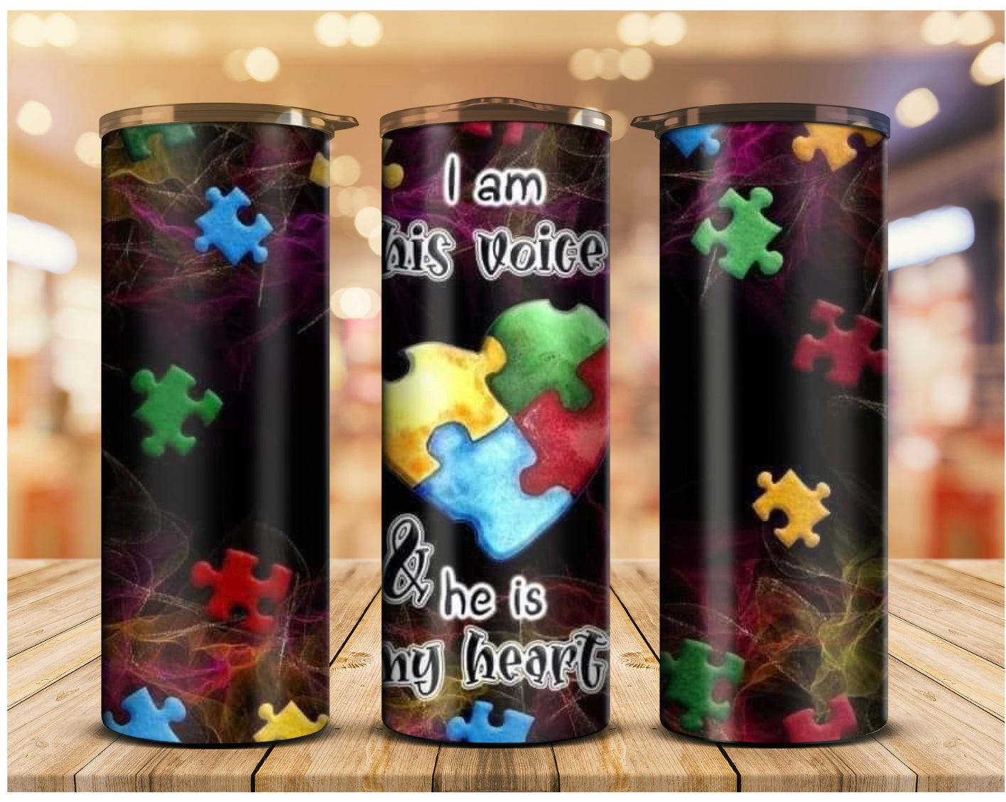 I am his voice & he is my heart 20 oz