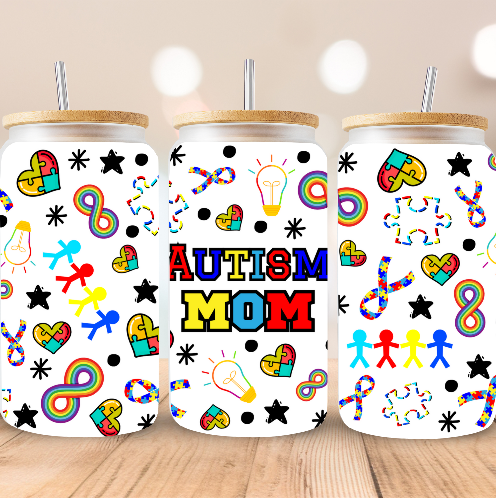 Autism Mom Glass Cup
