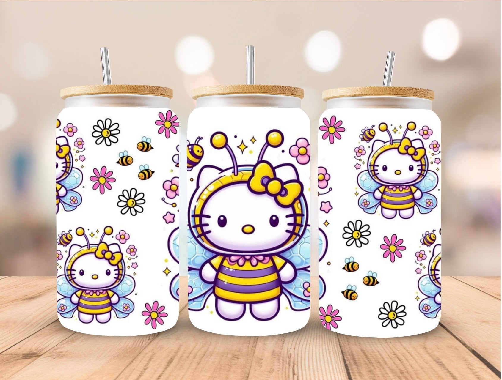 Hello Kitty(In Bee Suit) Glass Cup